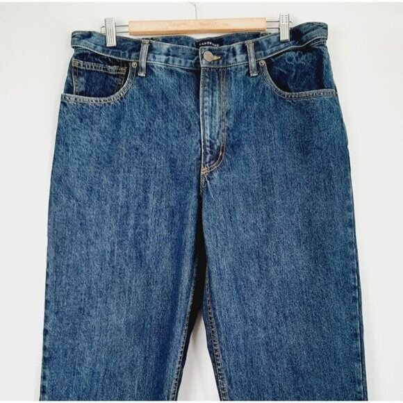 LANDS' END | Traditional Fit Comfort Waist Blue Jeans Men's Sz 36 Flawed - Picture 3 of 10